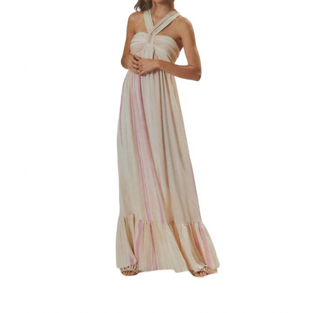 NEW ENDLESS BLU. tie dye woven maxi dress in pink